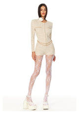 Belted Tweed Jumpsuit