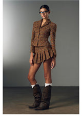 Plaid Tweed Jacket / Skirt