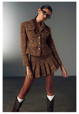 Plaid Tweed Jacket / Skirt