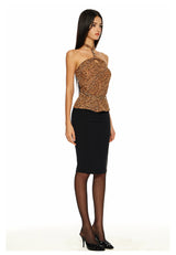Leopard Halter Top