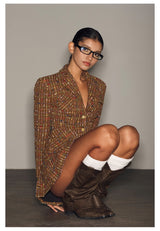 Plaid Tweed Jacket / Skirt