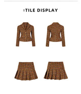 Plaid Tweed Jacket / Skirt
