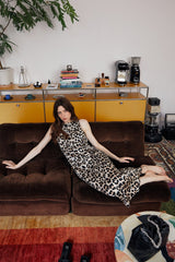Silky Leopard Sleeveless Dress - Short & Long