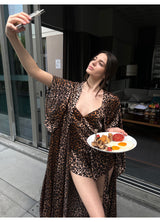 Leopard Satin Pajama-Three Piece