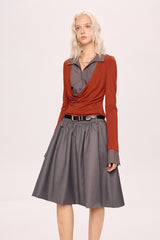 Low-Waist Pleated Skirt
