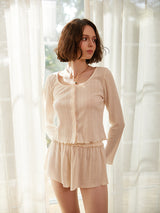 Striped Knit Pajama Set - Long / Short