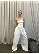 White Bandeau / Sweatpants