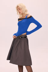 Low-Waist Pleated Skirt