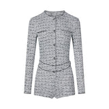 Belted Tweed Jumpsuit