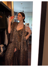 Leopard Satin Pajama-Three Piece