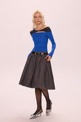 Low-Waist Pleated Skirt