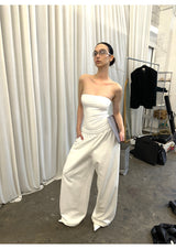 White Bandeau / Sweatpants