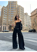 Tailored Drag Wide-Leg Pants