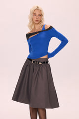 Low-Waist Pleated Skirt