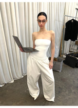 White Bandeau / Sweatpants