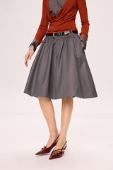 Low-Waist Pleated Skirt