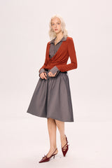 Low-Waist Pleated Skirt