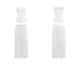 White Bandeau / Sweatpants