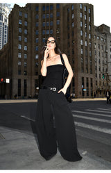 Tailored Drag Wide-Leg Pants