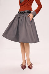 Low-Waist Pleated Skirt