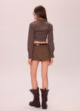Cropped Button-Up Shirt