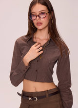 Cropped Button-Up Shirt