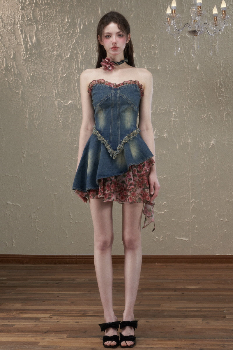 Floral Denim Dress