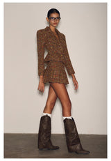 Plaid Tweed Jacket / Skirt