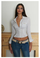 Chic Fit Pinstripe Shirt