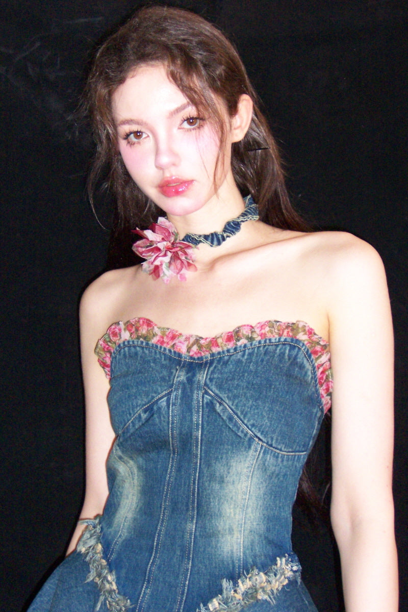 Floral Denim Dress
