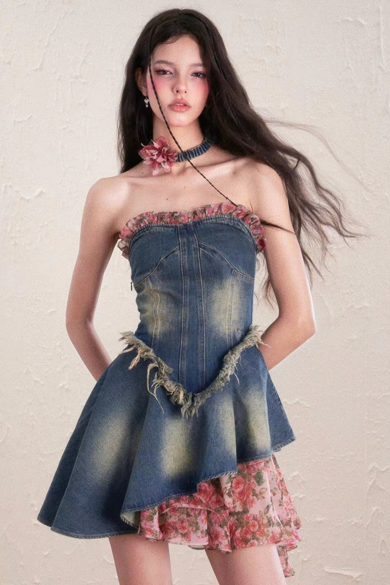Floral Denim Dress