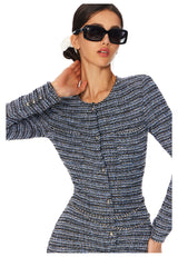 Belted Tweed Jumpsuit