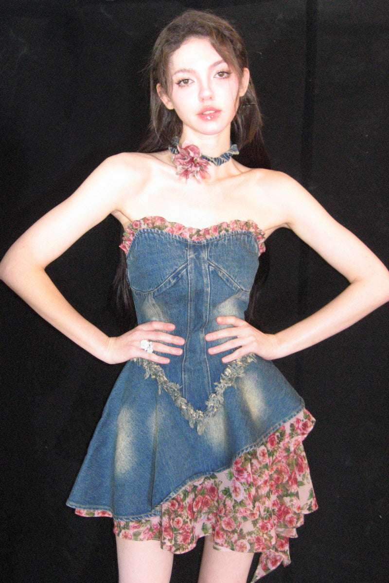 Floral Denim Dress