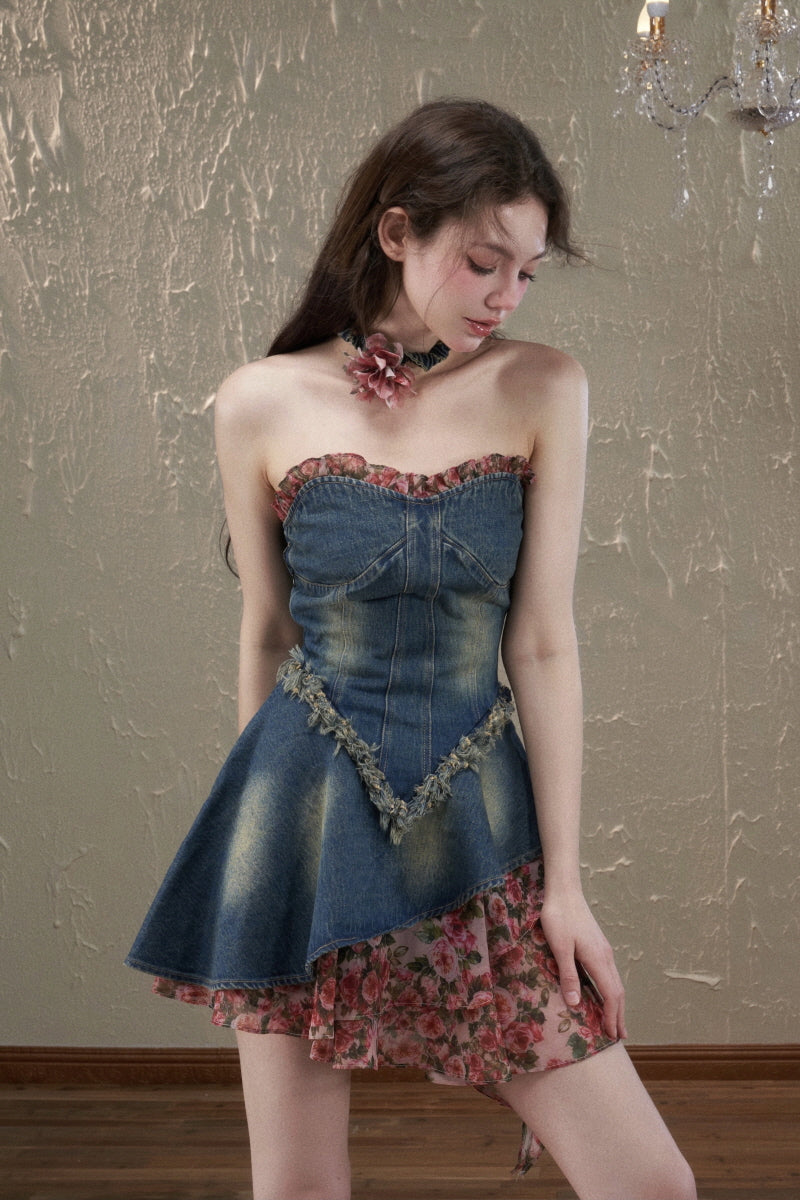 Floral Denim Dress