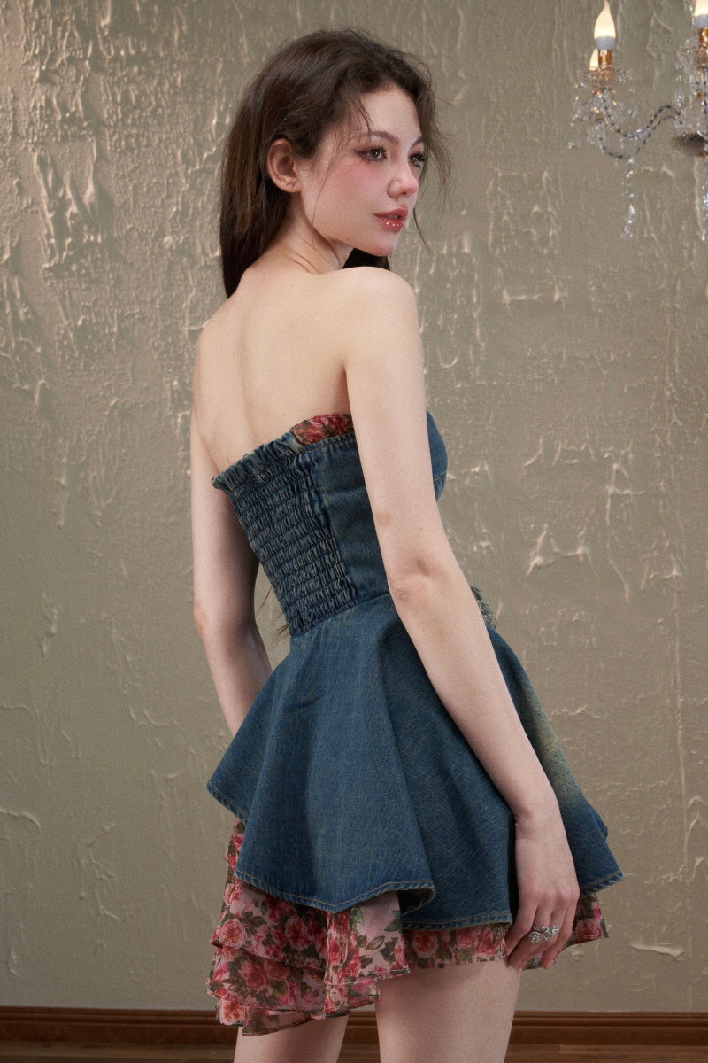 Floral Denim Dress