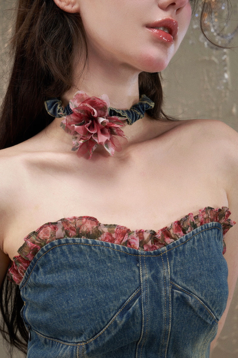 Floral Denim Dress