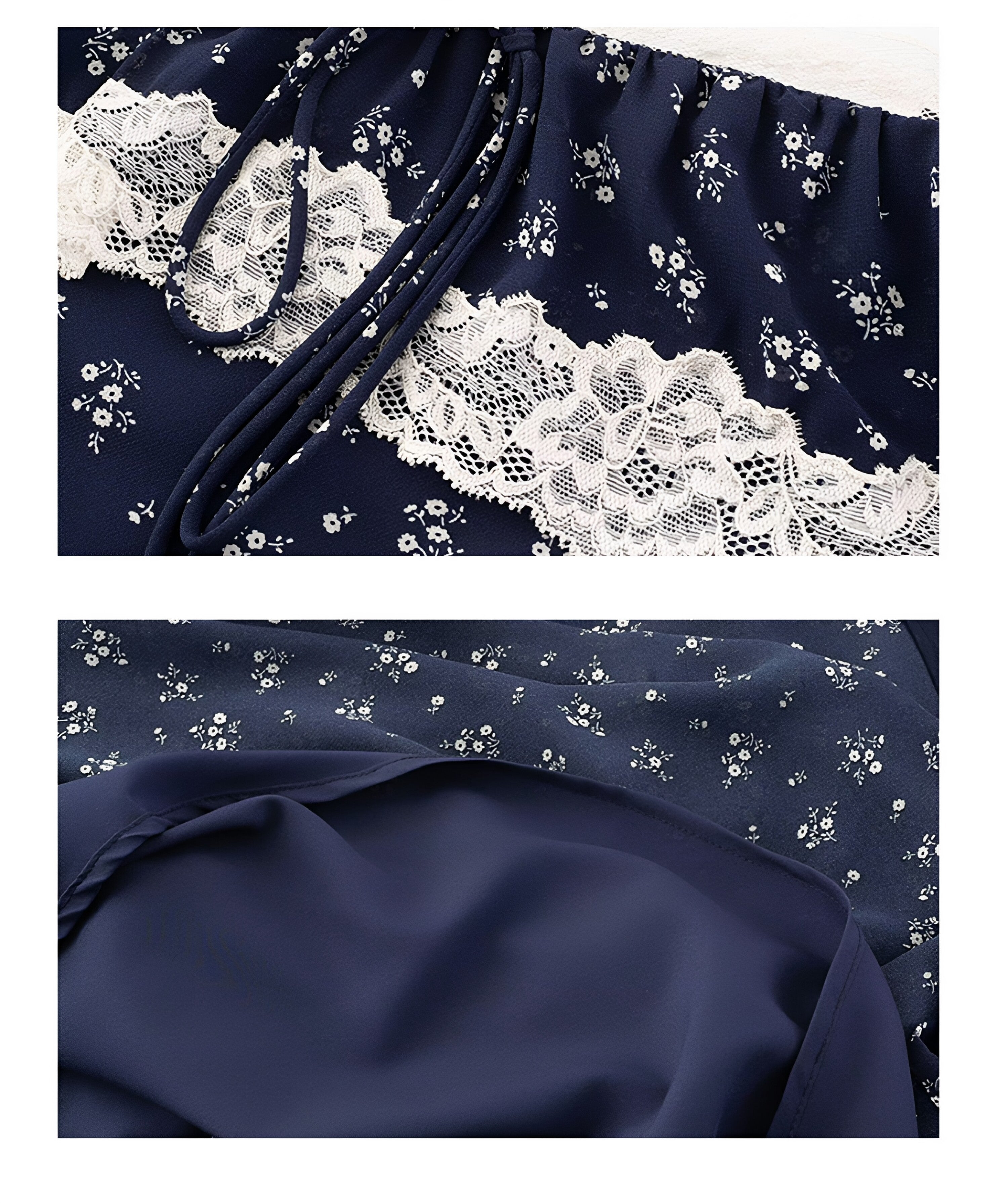 Lace Trim Floral Dress