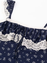 Lace Trim Floral Dress