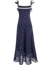 Lace Trim Floral Dress