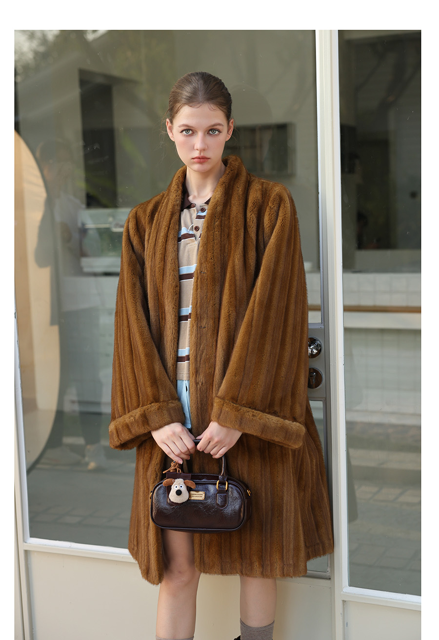 Caramel Silky Fur Coat