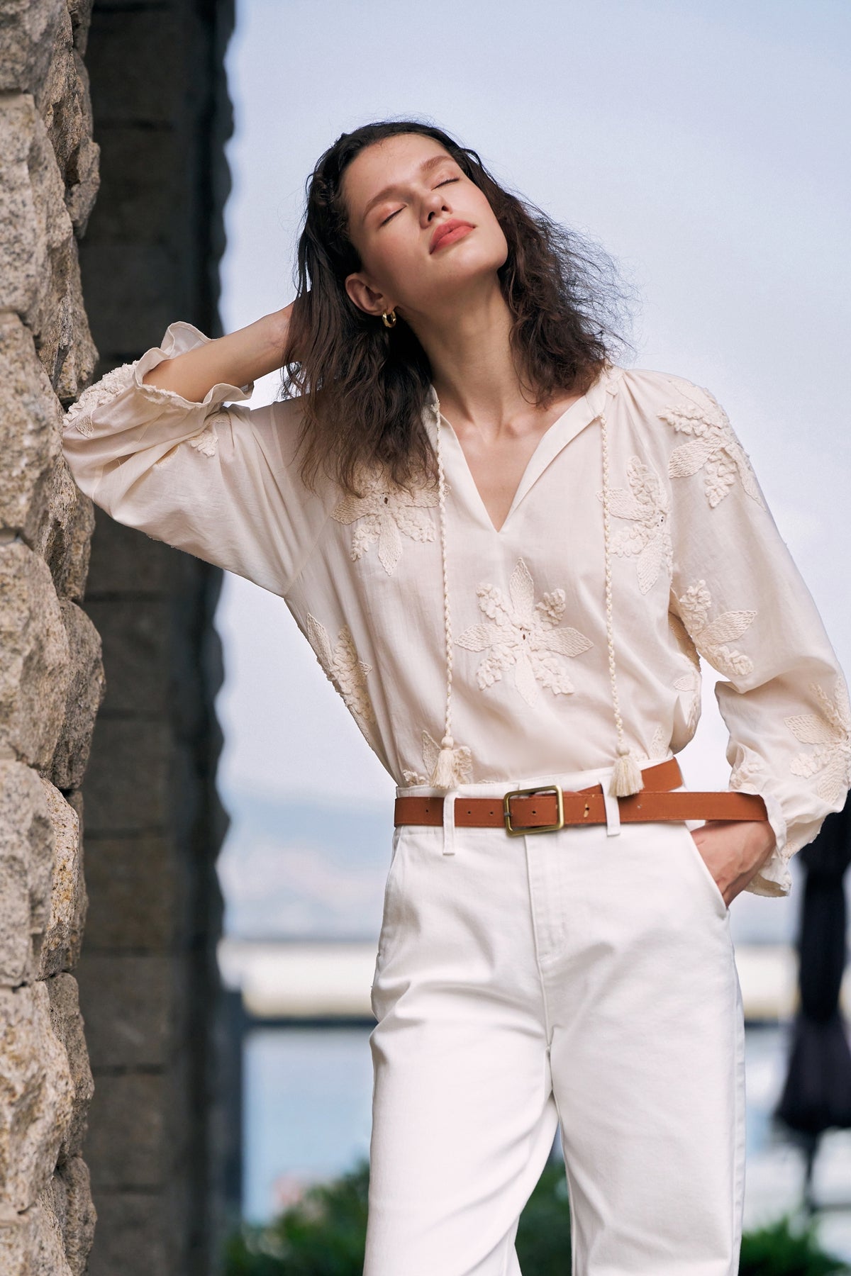 Embroidered Bloom Loose Blouse