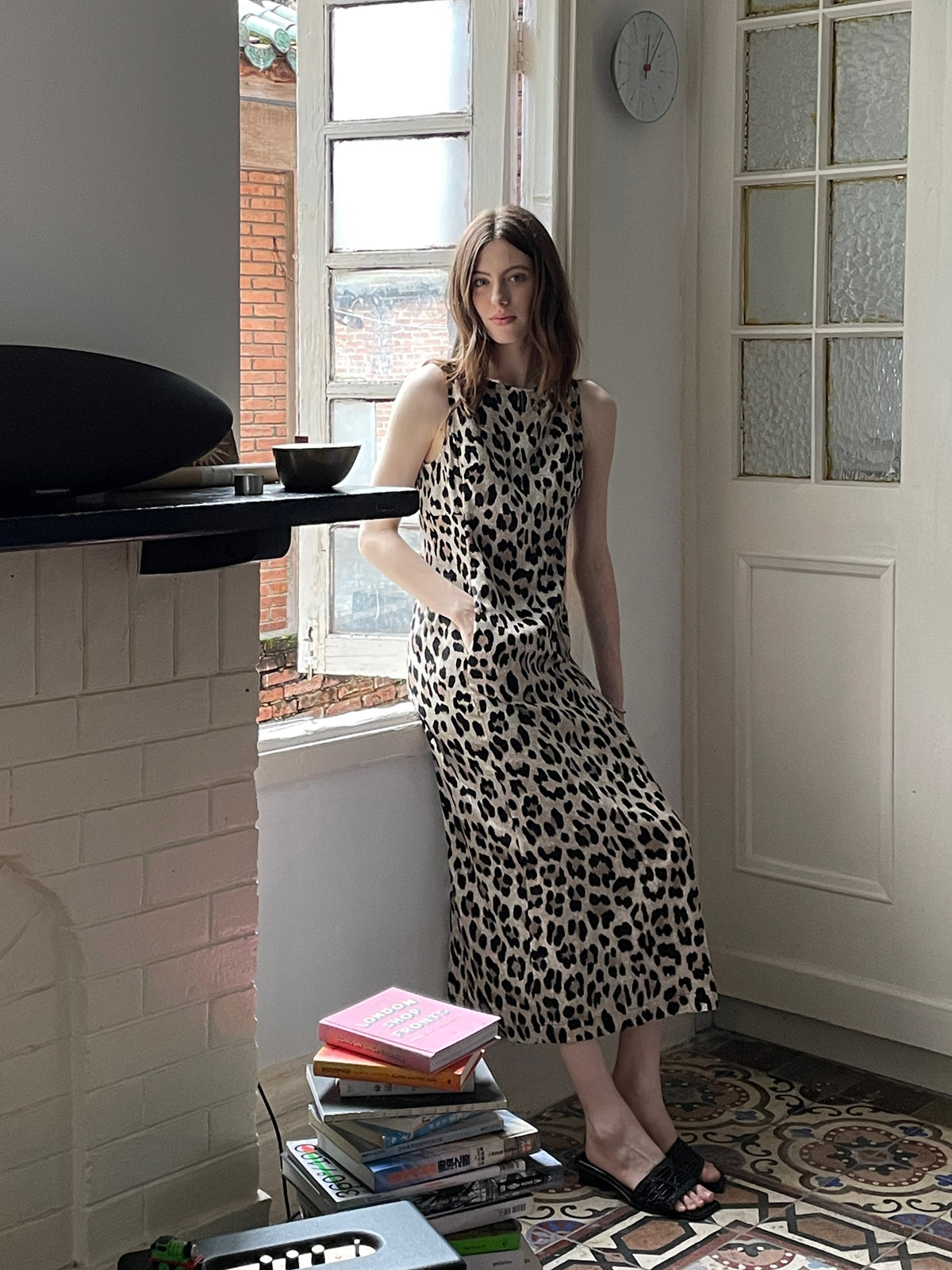 Silky Leopard Sleeveless Dress - Short & Long