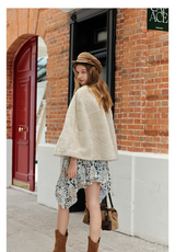 Light Beige Faux-Mink Cape