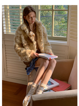 Curly Lapel Fur Jacket