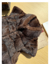 Espresso Fur Stand Collar Vest