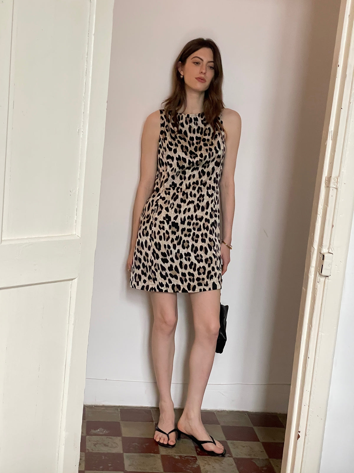 Silky Leopard Sleeveless Dress - Short & Long