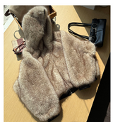 Reversible Fur Hooded - Oatmeal