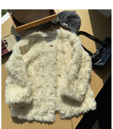 White Faux-Lamb Coat