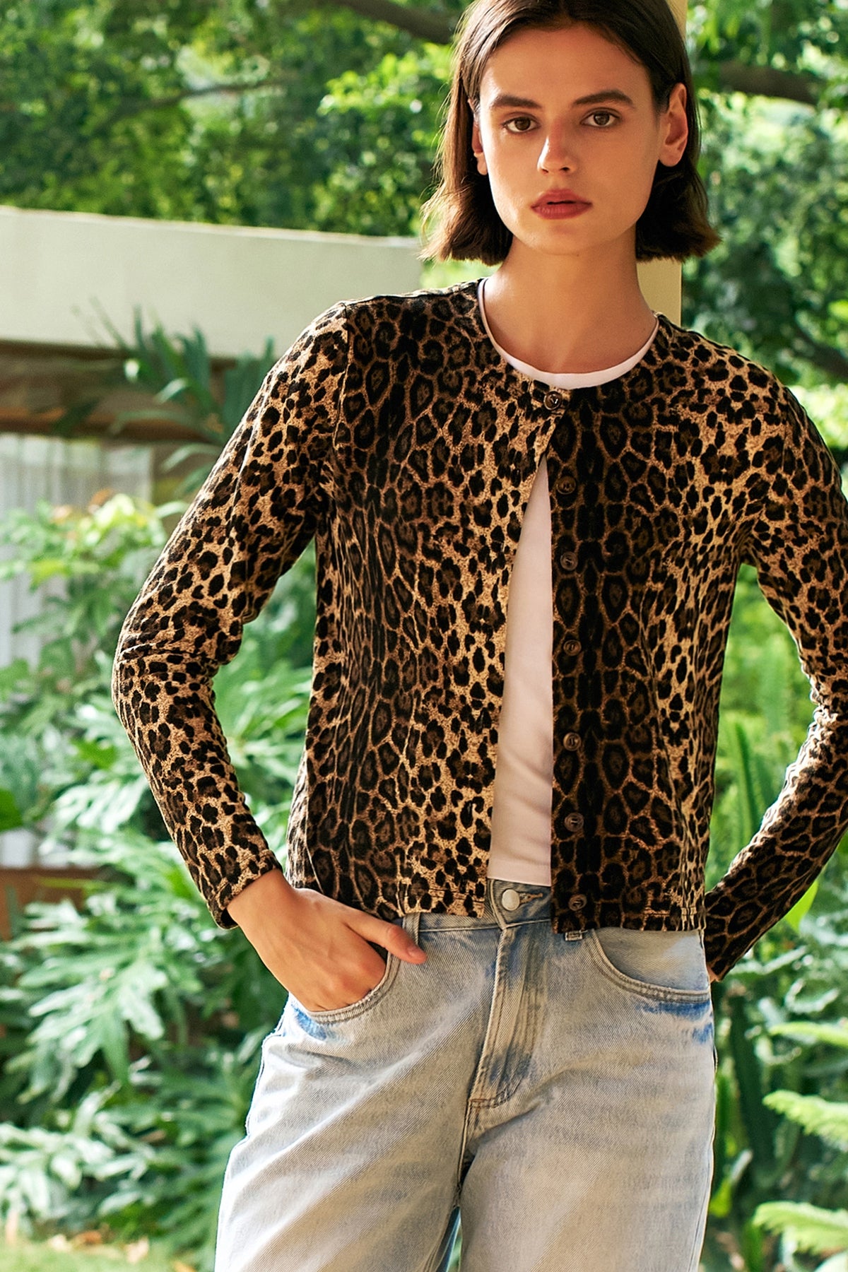 Leopard Brushed Top / Cardigan