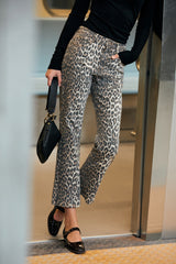 Leopard High-Waisted Crop Pants
